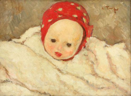 Nicolae Tonitza Cap de copil, ulei pe carton France oil painting art
